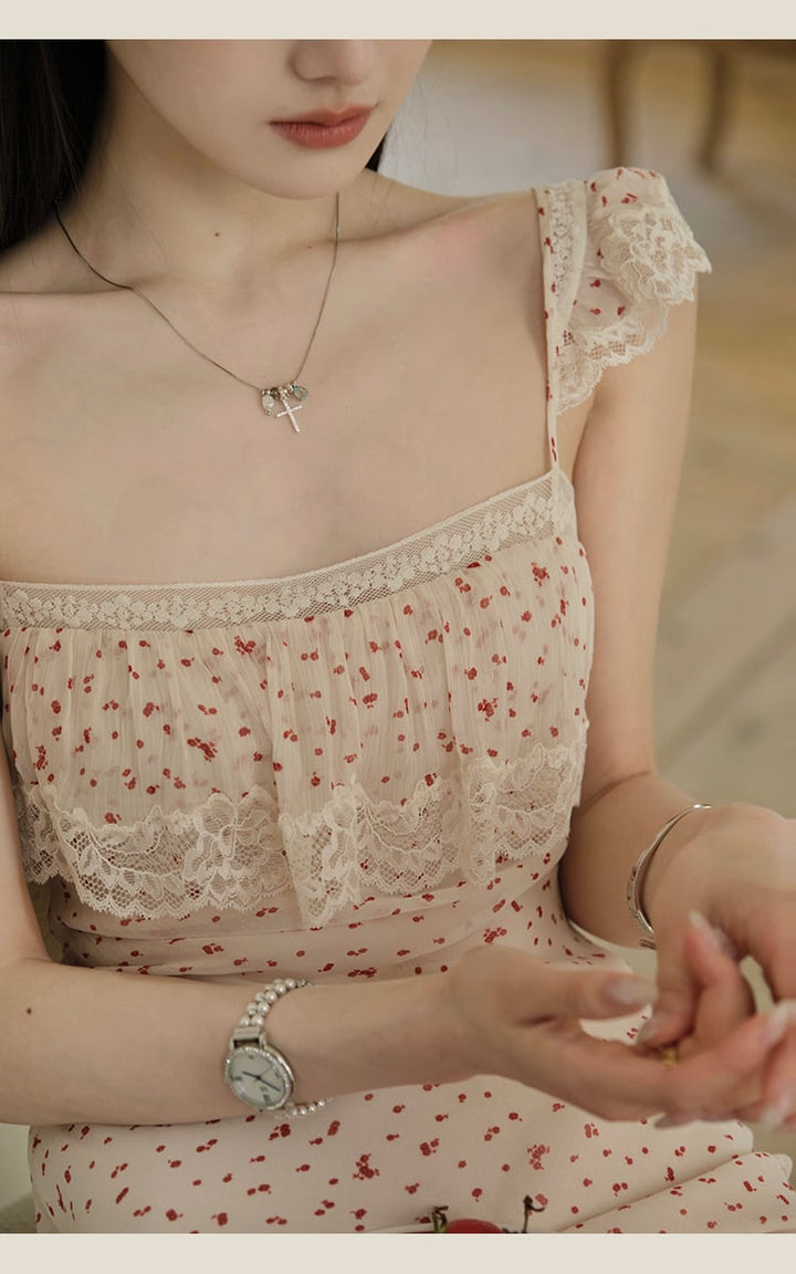 【dress】レースフリルキャミワンピース　M31661