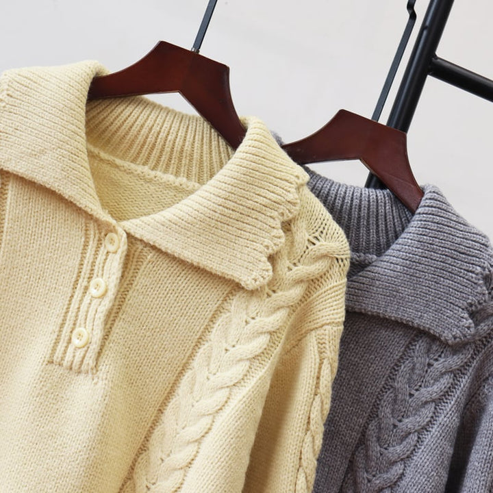 【tops】4色展開ニットトップス Q7086