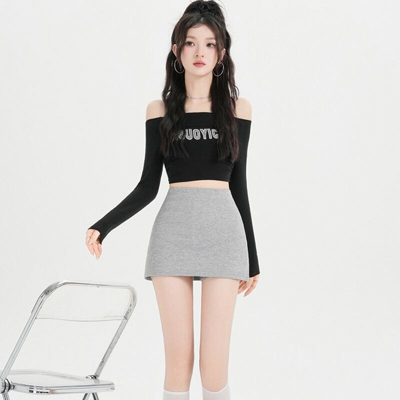 【bottoms】3色展開タイトスカート付きショートパンツ Q7869
