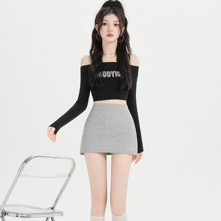 【bottoms】3色展開タイトスカート付きショートパンツ Q7869