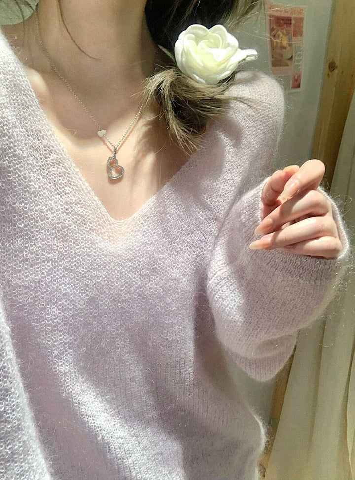 【set】Vネックニットセーター×スカートセット　M27987