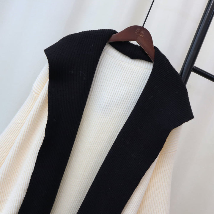 【outer】ドッキングロング丈ニットカーデ　M18270
