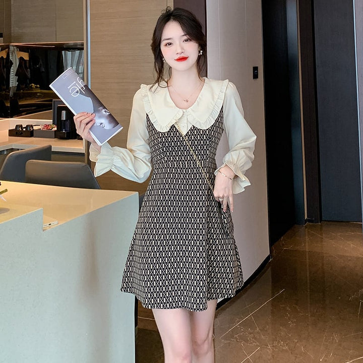 【dress】気質満点大人可愛い切り替えデートワンピース　M17405