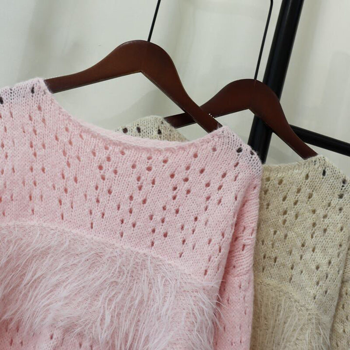 【tops】ファーニットセーター　M25376
