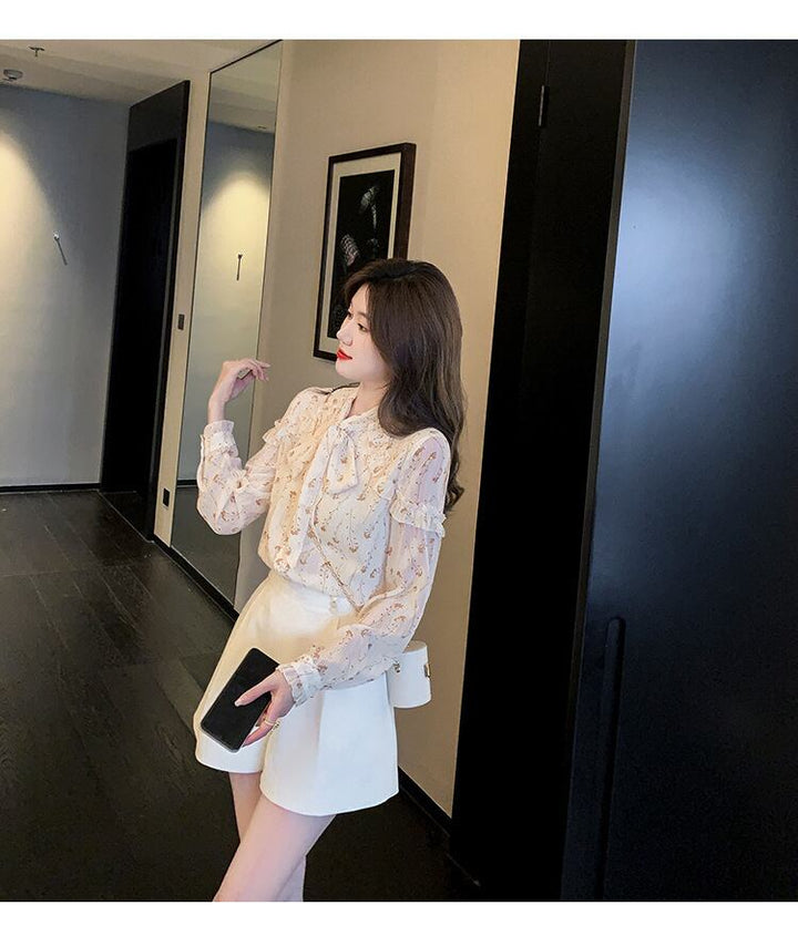 【tops】リボン付きシャツトップス　M18727