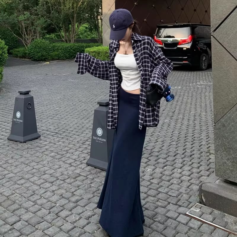 【tops】チェック柄シャツ Q8266