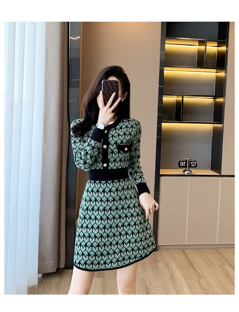 【dress】着回し力抜群エレガントニットワンピース　M17492