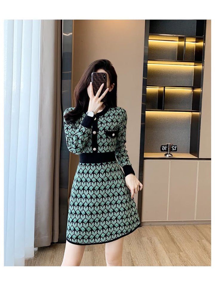【dress】着回し力抜群エレガントニットワンピース　M17492