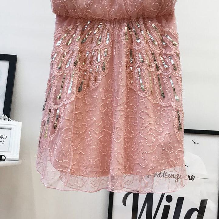 【dress】ノースリーブスパンコールワンピース　M30142