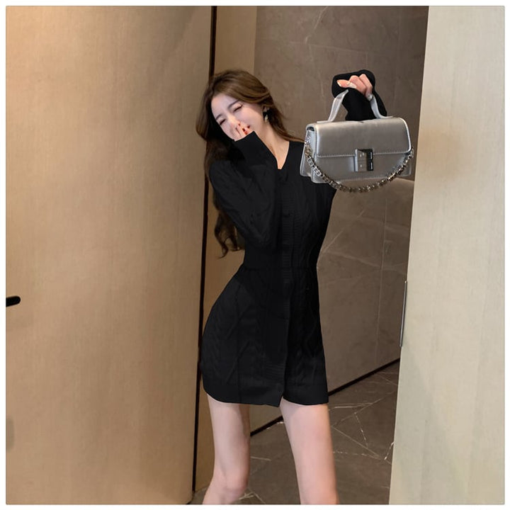 【dress】今季マストバイニットワンピース韓国系着心地良い　M17573