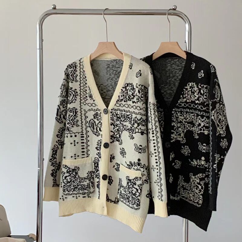 【outer】Vネックニットカーデ　M18283