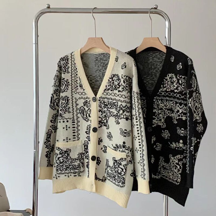 【outer】Vネックニットカーデ　M18283