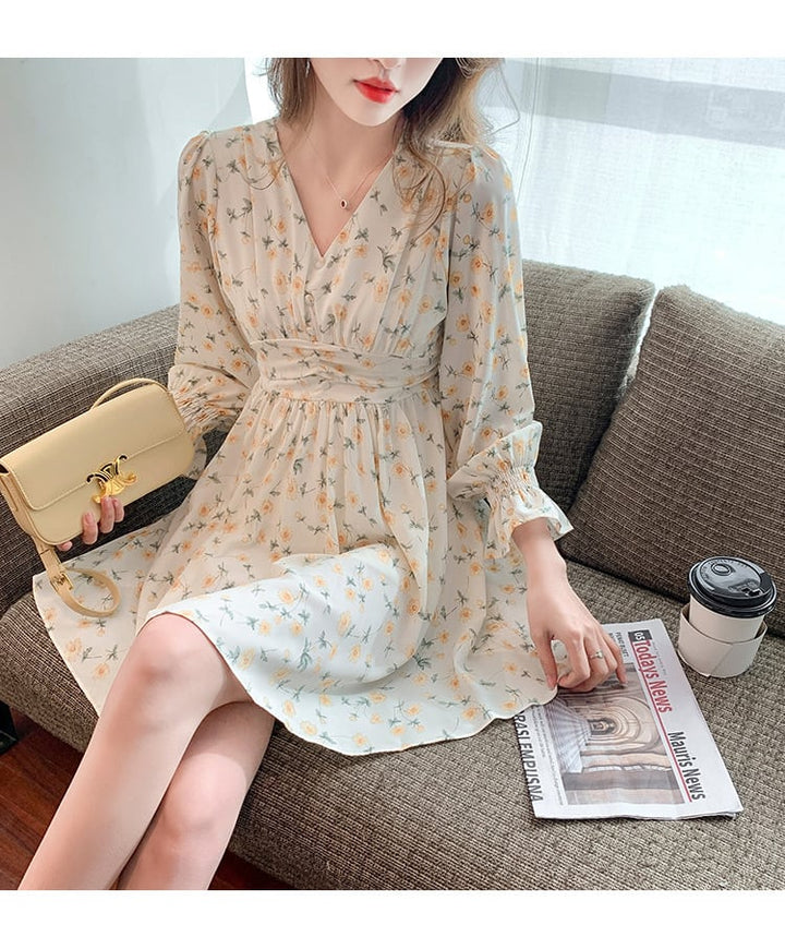 【dress】存在感 スウィートオシャレ花柄ワンピース　M17070