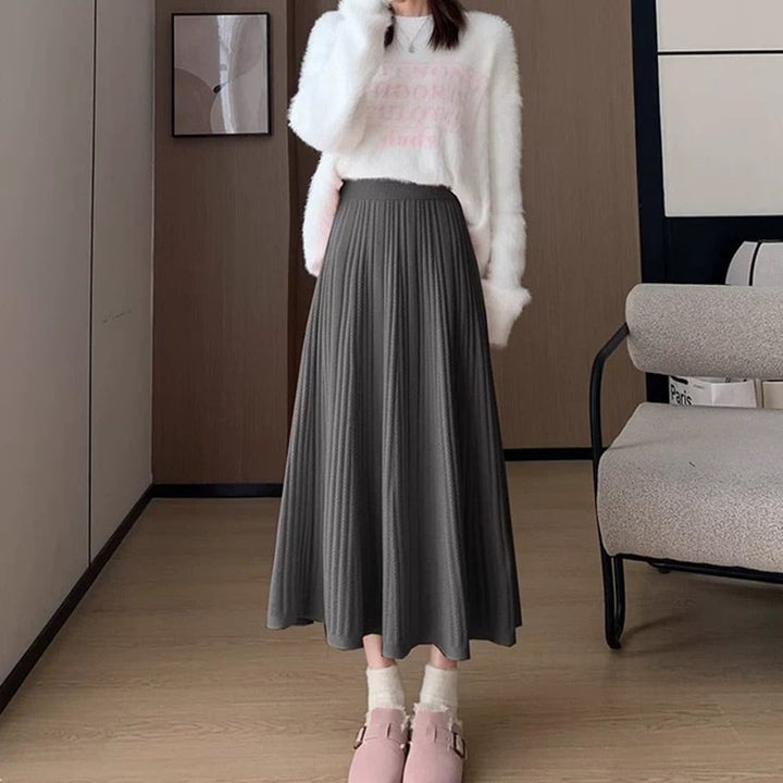 【bottoms】ロングニットスカート Q8122