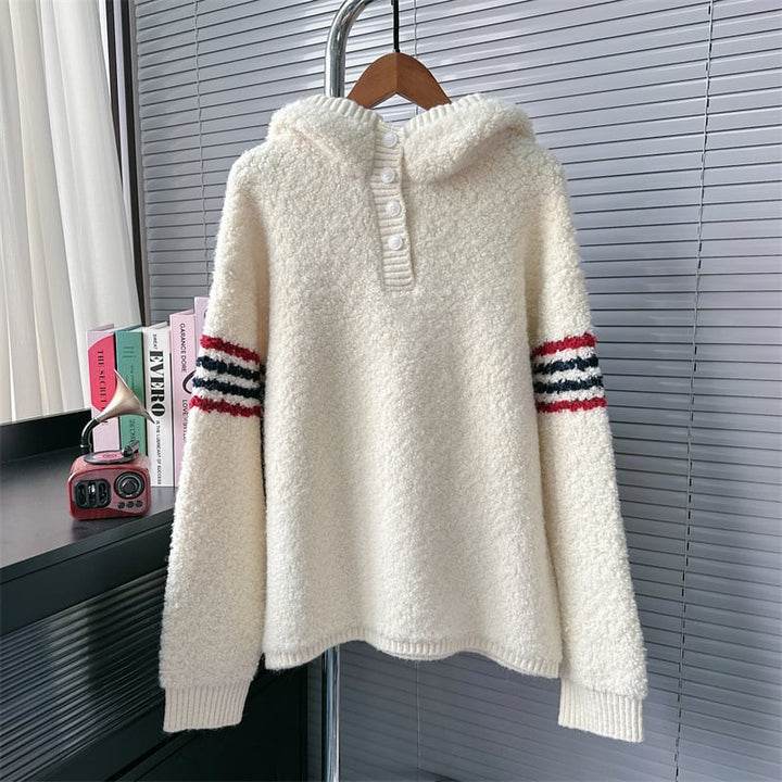 【tops】フード付きニットセーター　M28298
