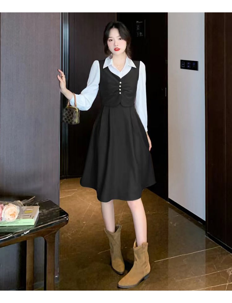 【dress】輝いて超人気 ! 切り替えデートワンピース　M17404