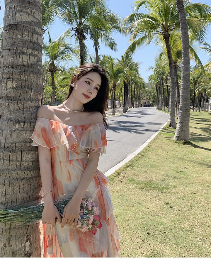 【dress】お洒落旅行スウィート不規則 イレギュラーワンピース　M16762