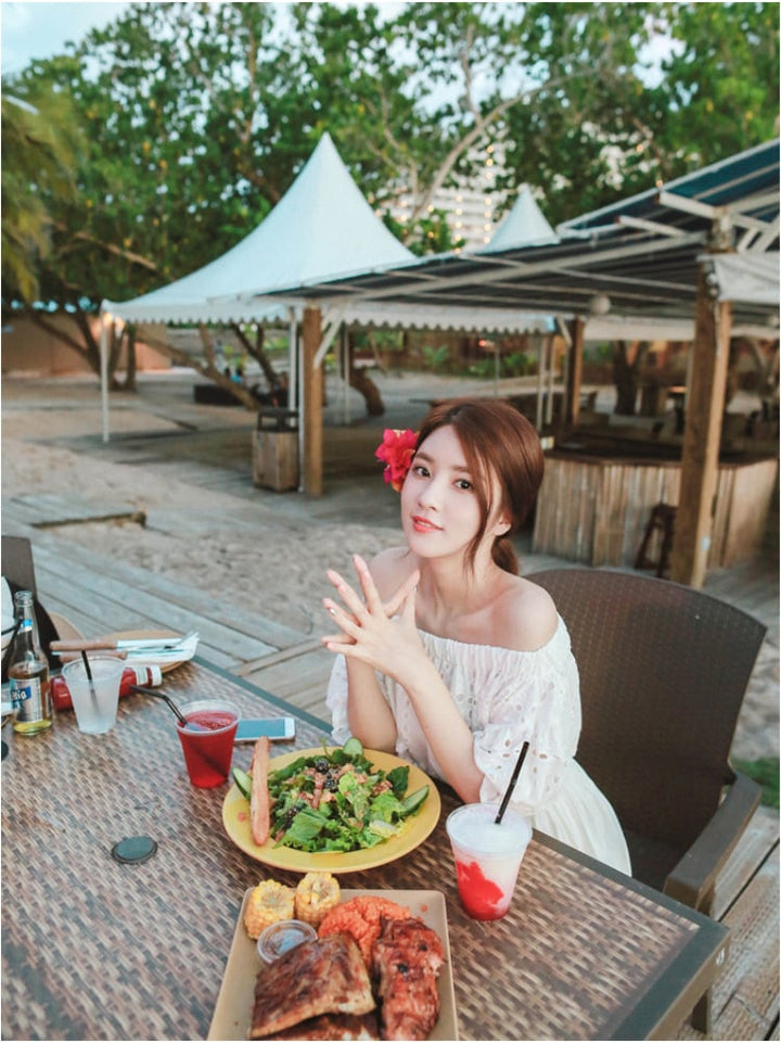 【dress】オフショルダーお洒落旅行デートワンピース　M16938