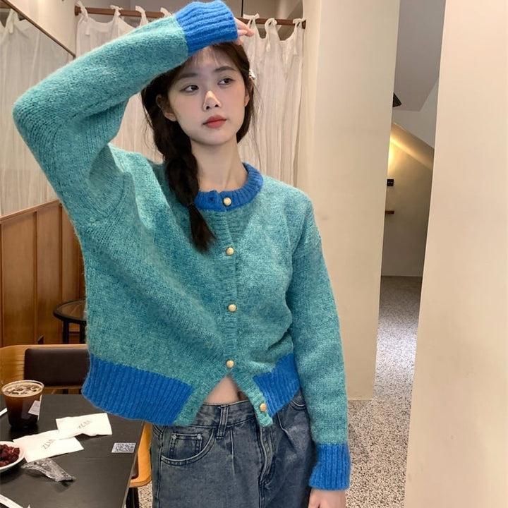 【outer】配色ニットカーデ　M26904
