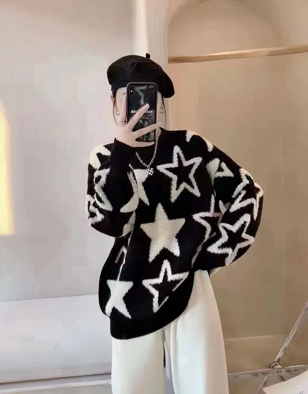 【tops】クルーネックニットセーター　M18395