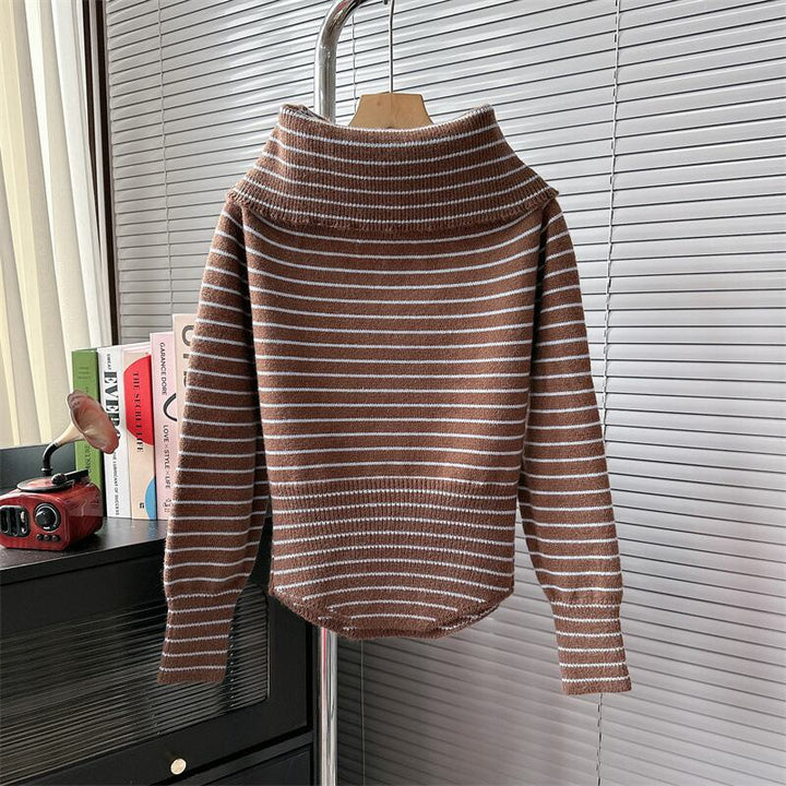 【tops】ボーダー柄ニットトップス　M18544