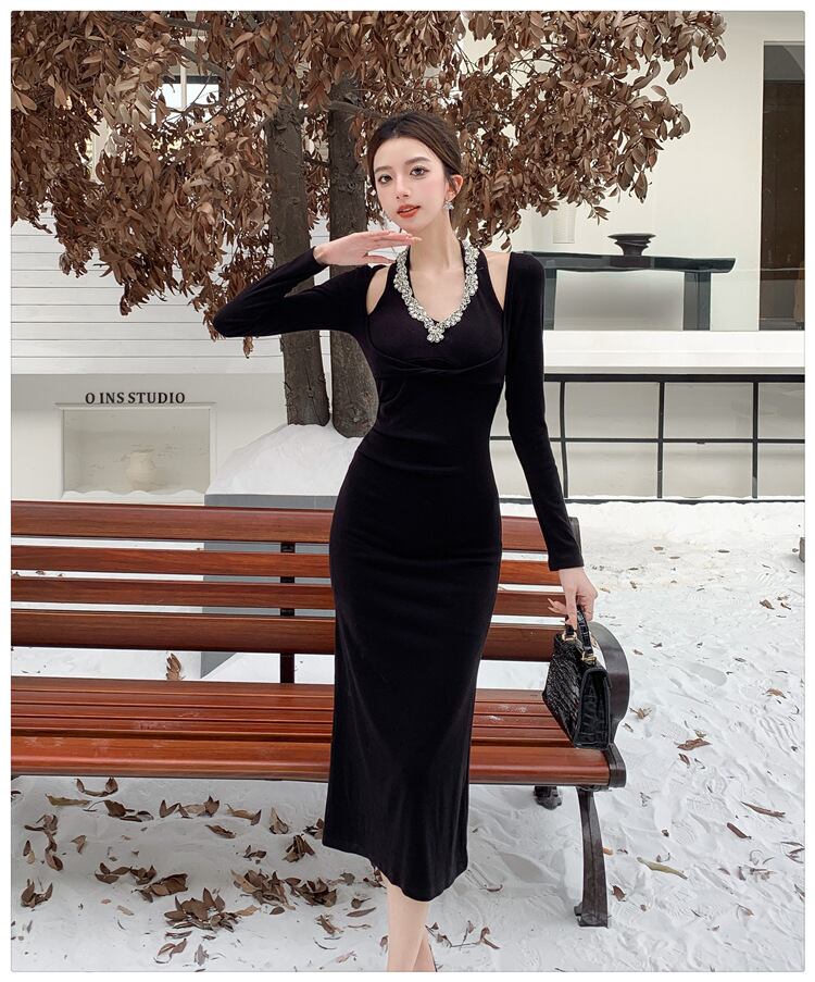 【dress】ビジューデートワンピース　M27454