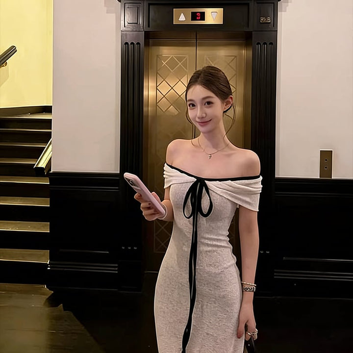 【dress】2wayオフショルダーロングワンピース Q8035
