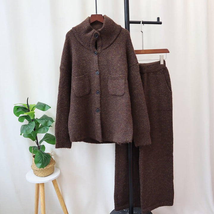 【set】ニットカーデ×ワイドパンツセット　M26869