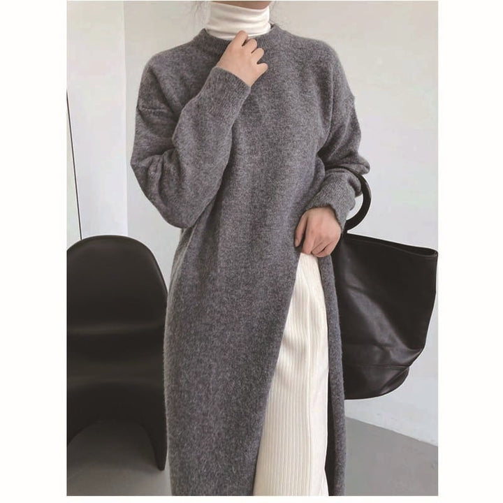 【dress】スリット無地ニットワンピース　M18038