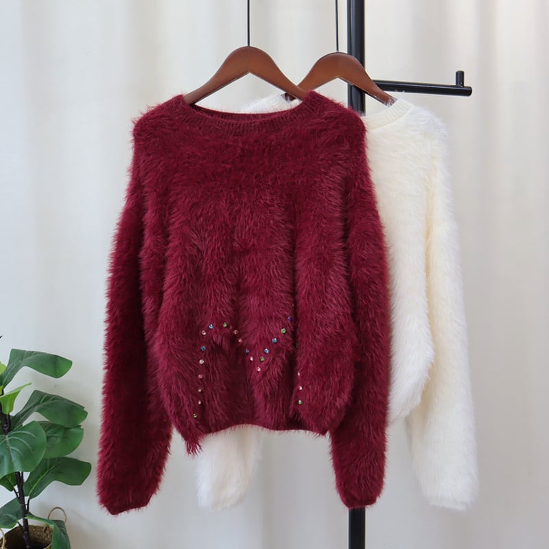 【tops】イレギュラーシャギーニットセーター　M26532
