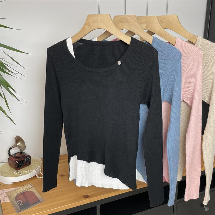 【tops】切り替えニットトップス　M26510