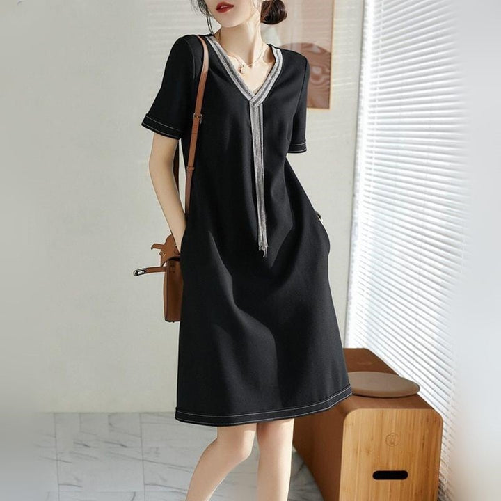 【dress】女子力アップエレガントVネックデートワンピース　M16804