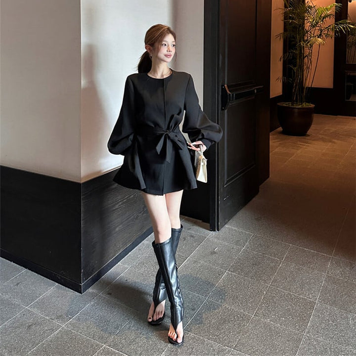 【dress】2WAYノーカラーミニワンピース　N3327