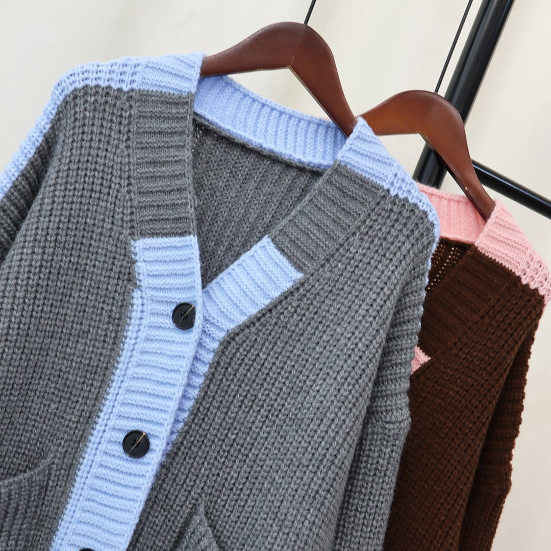 【outer】アウトポケットロング丈ニットカーデ　M18241