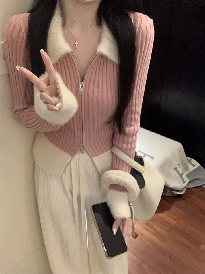 【outer】ドッキングファスナーニットカーデ　M27931