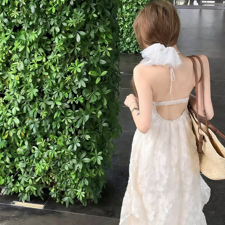 【dress】ベアバックロングレースドレス Q8011