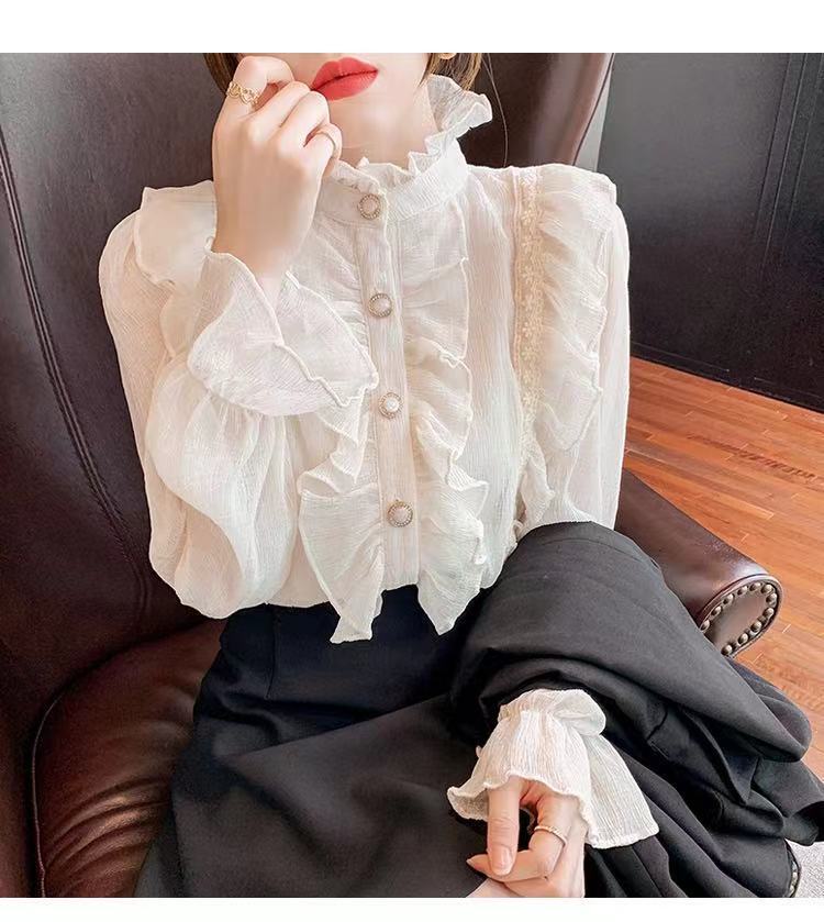 【tops】人気アイテム ! エレガントフリルシャツトップス　M17299