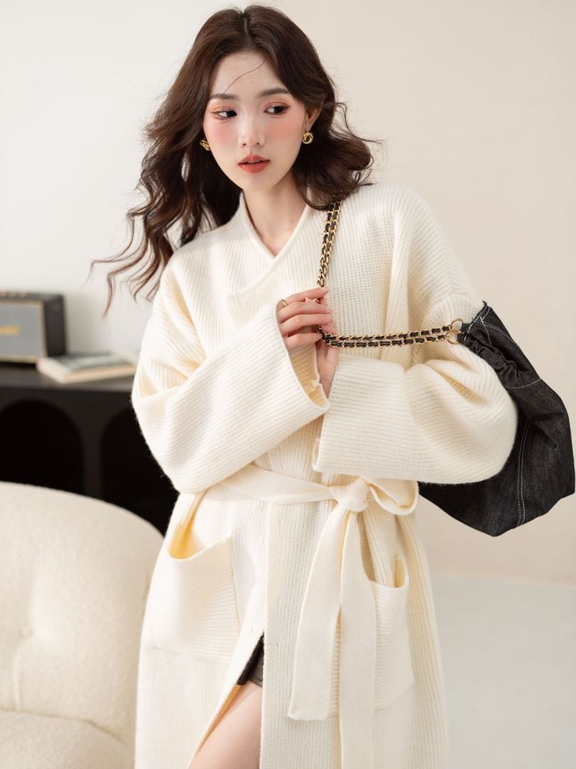 【outer】ロング丈ニットカーデ　M26713