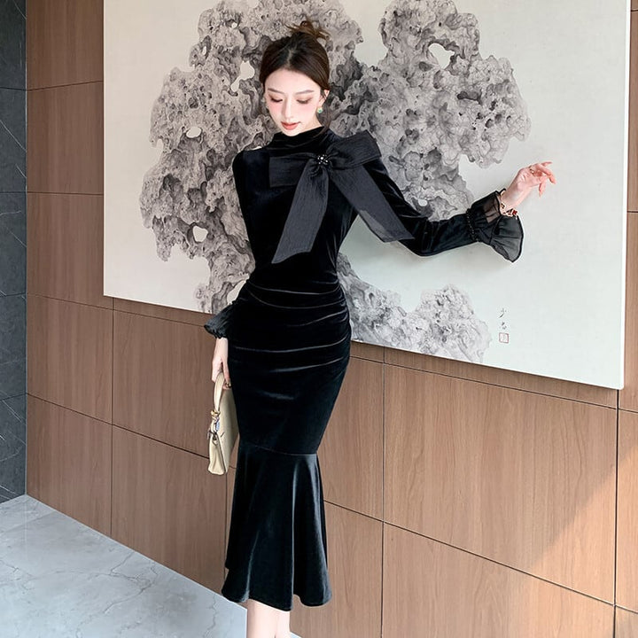 【dress】マーメイドリボン付きワンピース　M26932