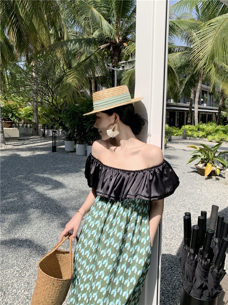 【dress】フリル切り替えワンピース　M25295
