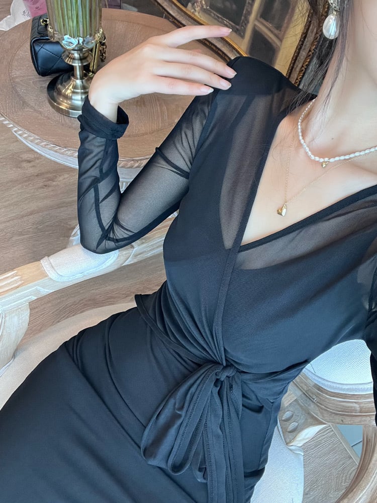 【dress】Vネックマーメイドデートワンピース　M17716