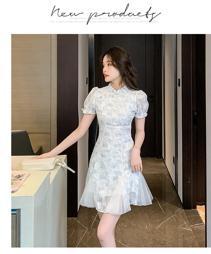 【dress】美人度アップエレガント刺繍デートワンピース　M17127