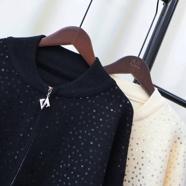 【outer】スパンコールラシャ生地アウター 　M26490
