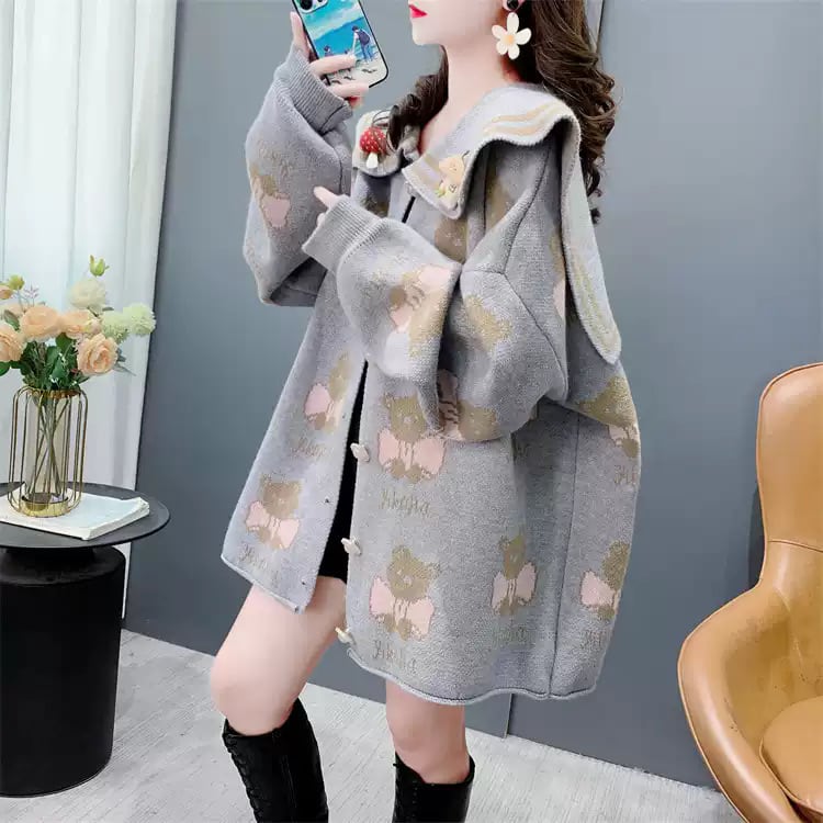 【outer】カートゥーンニットカーデ　M26470