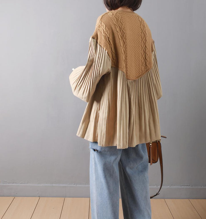 【tops】ニット切り替えトップス　M26842