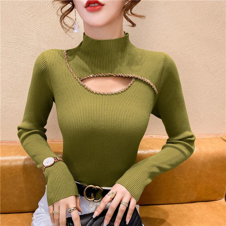 【tops】ビジューニットトップス　M27075