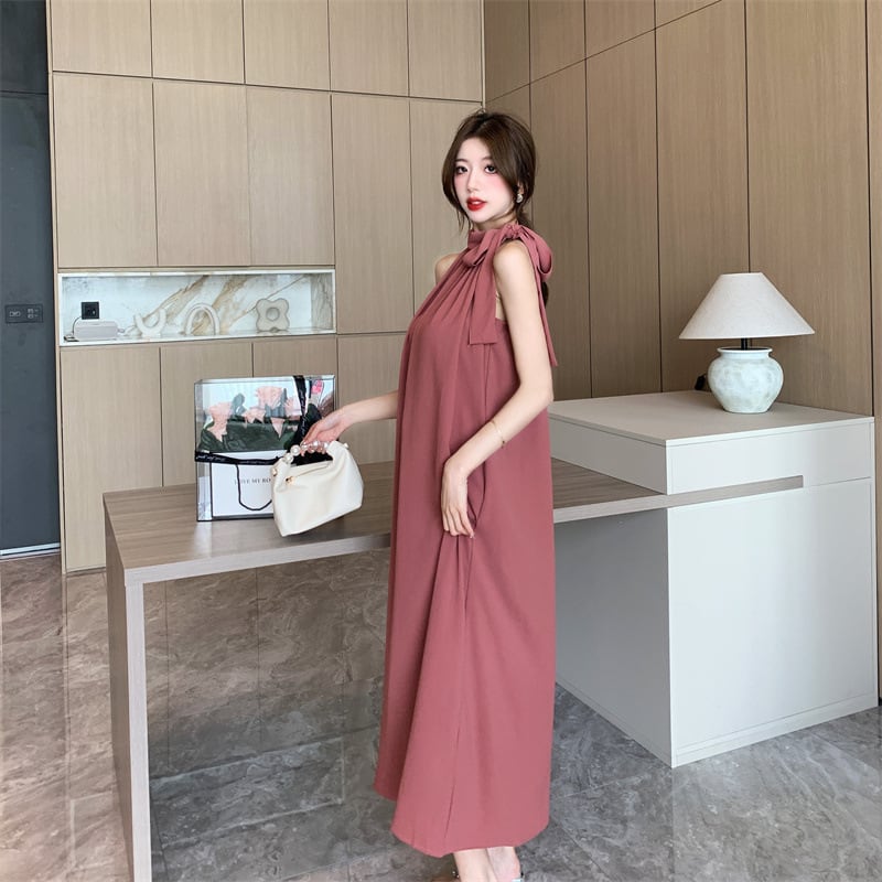【dress】話題沸騰中 オシャレノースリーブワンピース　M17103