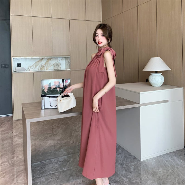 【dress】話題沸騰中 オシャレノースリーブワンピース　M17103
