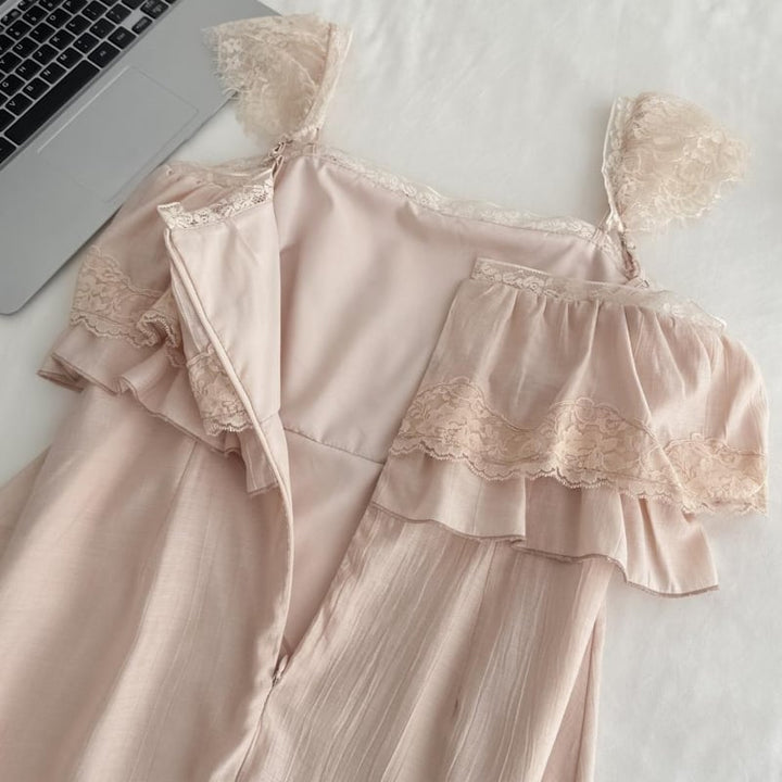 【dress】レースドッキングキャミワンピース Q8033