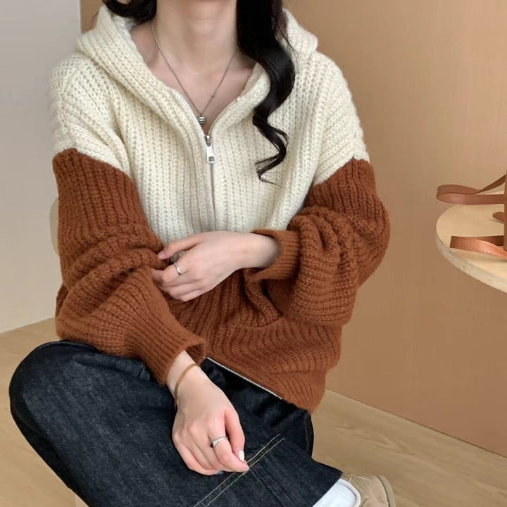 【outer】配色ニットカーデ　M26025